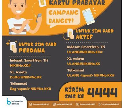 Solusi Gagal REGISTRASI Kartu Simcard Beda Format SMS 4444 Daftar Ulang Semua Operator